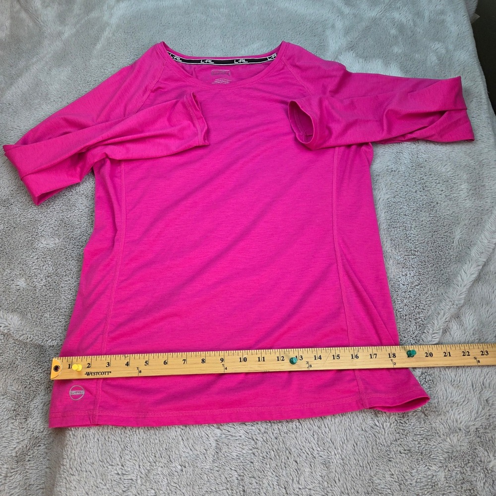 Lauren Ralph Lauren Activewear Top Women Large Pink Raglan Long Sleeve Shirt